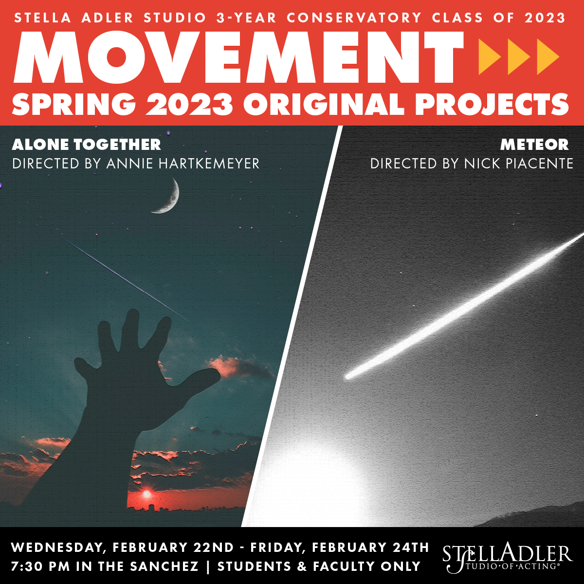 Poster for 3-Year Conservatory Class of 2023 Movement Projects